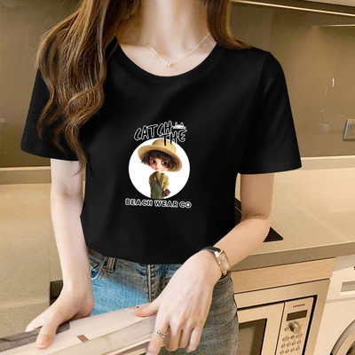 Γυναικείο μπλουζάκι με οβάλ ή spitz λαιμόκοψη - διαφορετικά prints