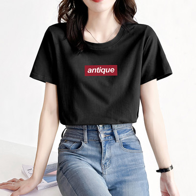 Casual T-shirt φαρδύ μοντέλο με οβάλ λαιμόκοψη και στάμπα