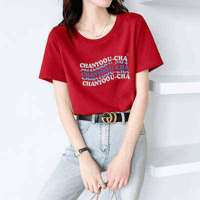 Γυναικείο μπλουζάκι φαρδύ μοντέλο με έγχρωμη στάμπα