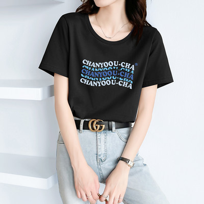 Γυναικείο μπλουζάκι φαρδύ μοντέλο με έγχρωμη στάμπα