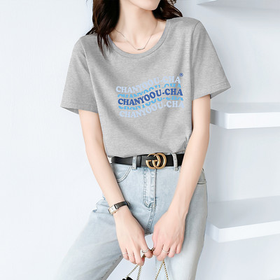 Γυναικείο μπλουζάκι φαρδύ μοντέλο με έγχρωμη στάμπα