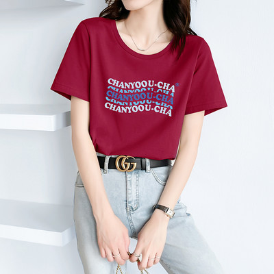 Γυναικείο μπλουζάκι φαρδύ μοντέλο με έγχρωμη στάμπα