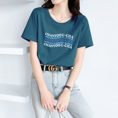 Γυναικείο μπλουζάκι φαρδύ μοντέλο με έγχρωμη στάμπα