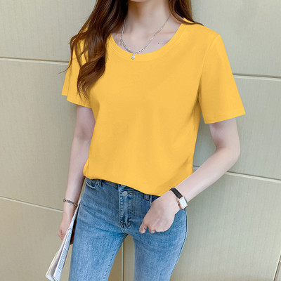 Απλό t-shirt με οβάλ λαιμόκοψη και κοντό μανίκι