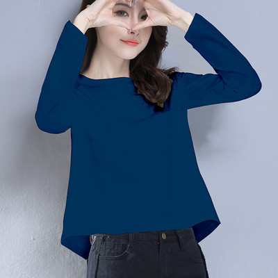 Γυναικεία casual μπλούζα με μακριά μανίκια - απλό μοντέλο ή με στάμπα