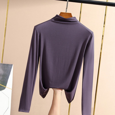 Μονόχρωμο λεπτό ζιβάνκο με μισό ψηλό γιακά