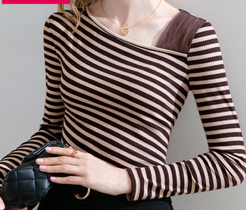 Ριγέ γυναικεία μπλούζα με μακριά μανίκια