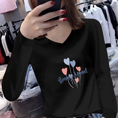 Casual μπλούζα με στάμπα και μακριά μανίκια