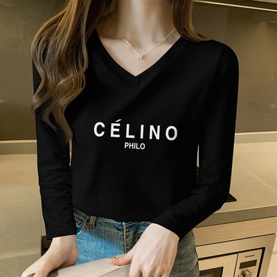 Γυναικεία βαμβακερή μπλούζα με επιγραφή σε διάφορα χρώματα