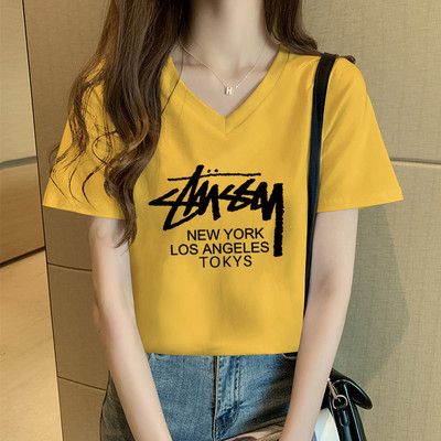 Casual βαμβακερό μπλουζάκι με επιγραφή - διαφορετικά χρώματα