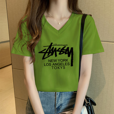 Casual βαμβακερό μπλουζάκι με επιγραφή - διαφορετικά χρώματα