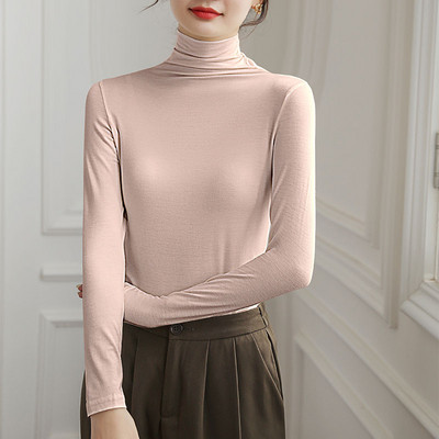 Μονόχρωμο λεπτό ζιβάνκο με μακριά μανίκια - πολλά χρώματα