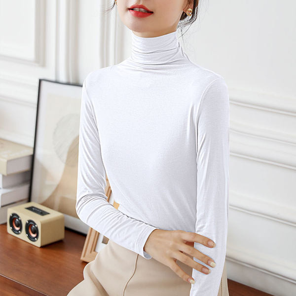 Μονόχρωμο λεπτό ζιβάνκο με μακριά μανίκια - πολλά χρώματα