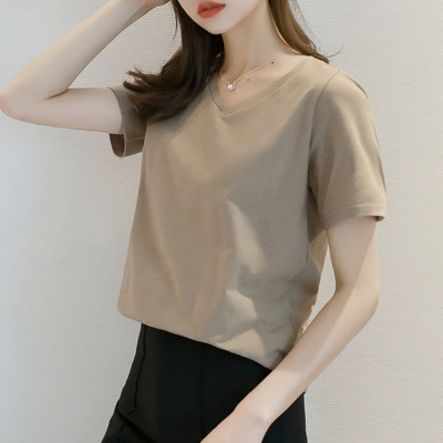 Απλό T-shirt με κοντό μανίκι και λαιμόκοψη