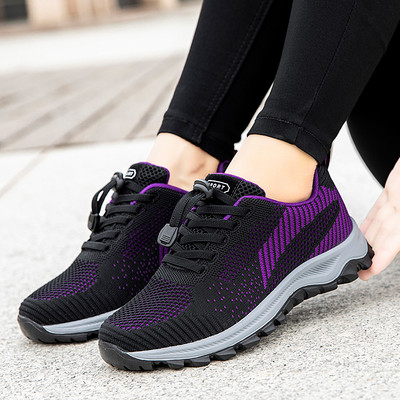 Γυναικεία sneakers από ύφασμα που αναπνέει με κορδόνια σε πολλά χρώματα