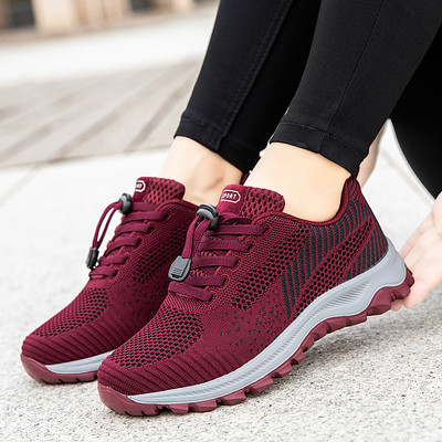 Γυναικεία sneakers από ύφασμα που αναπνέει με κορδόνια σε πολλά χρώματα