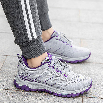 Γυναικεία sneakers από ύφασμα που αναπνέει με κορδόνια σε πολλά χρώματα