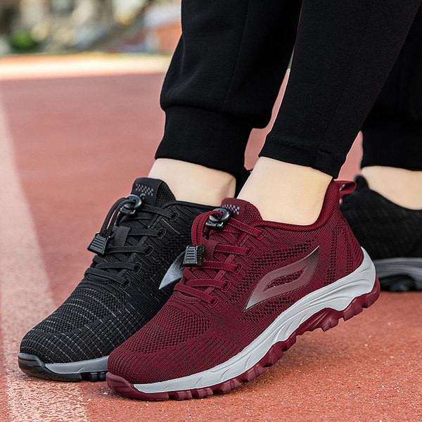 Γυναικεία sneakers από ύφασμα που αναπνέει με κορδόνια σε πολλά χρώματα