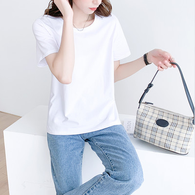 Jednobojna pamučna majica - široki model