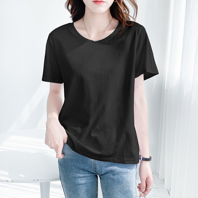 Jednobojna pamučna majica - široki model