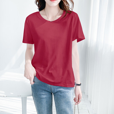 Jednobojna pamučna majica - široki model