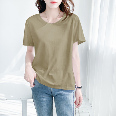 Jednobojna pamučna majica - široki model