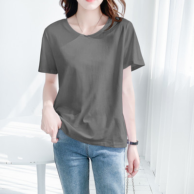 Jednobojna pamučna majica - široki model