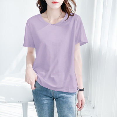 Jednobojna pamučna majica - široki model