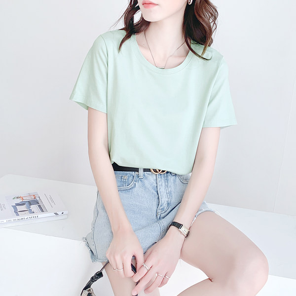 Jednobojna pamučna majica - široki model