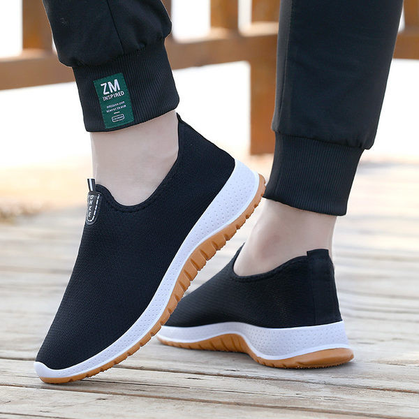 Casual men`s sneakers without fastening - two models