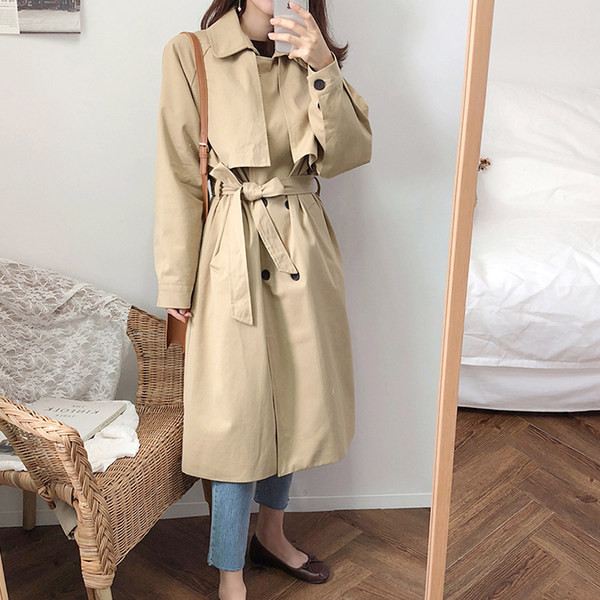 Dugi ženski kaput na gumbe u tri boje