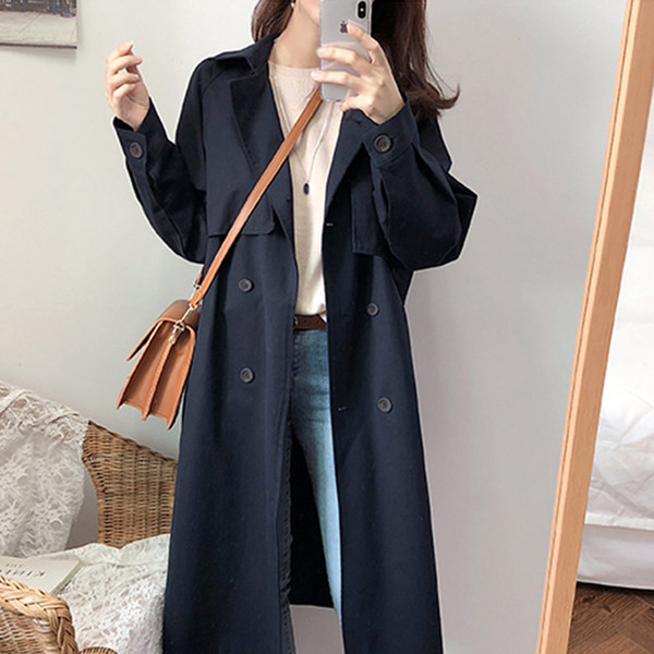 Dugi ženski kaput na gumbe u tri boje