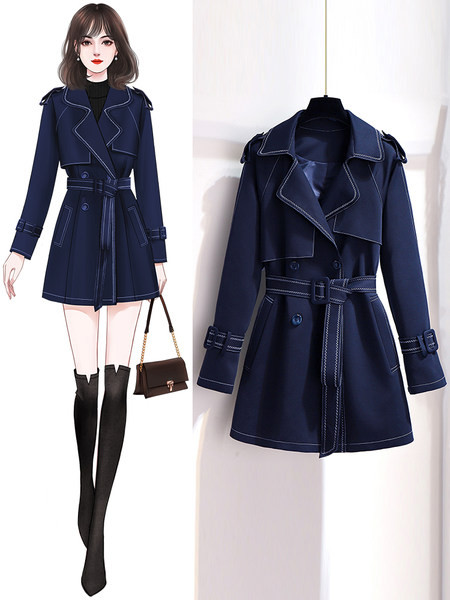 Moderan ženski kaput s vezom u dva modela