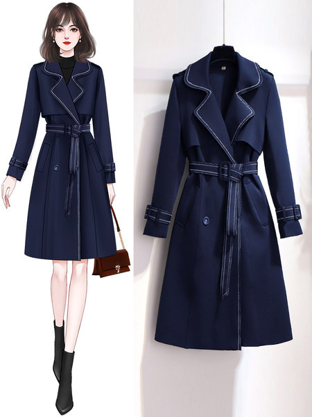 Moderan ženski kaput s vezom u dva modela