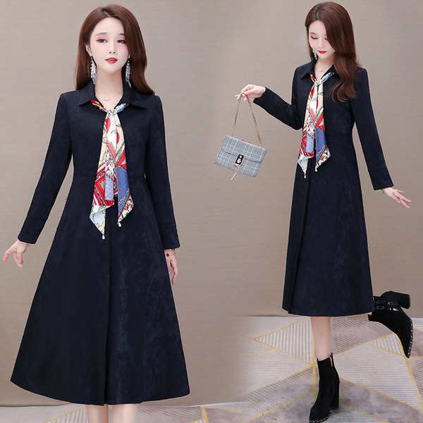 Elegantne naiste pika mantli tavaline mudel