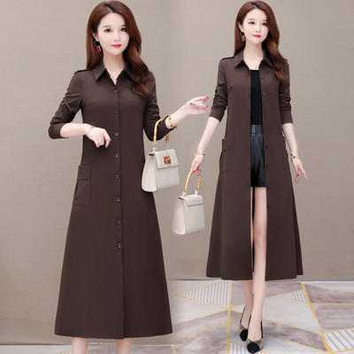 Palton lung de dama eleganta model slim cu nasturi