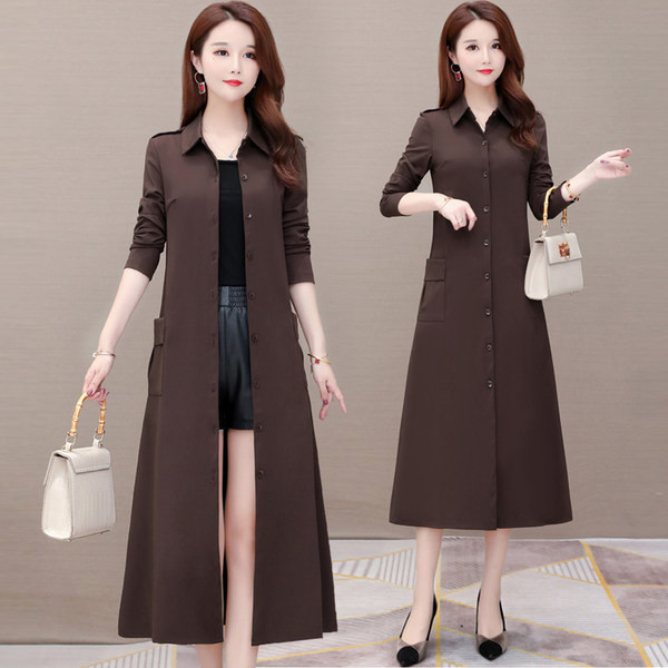 Palton lung de dama eleganta model slim cu nasturi