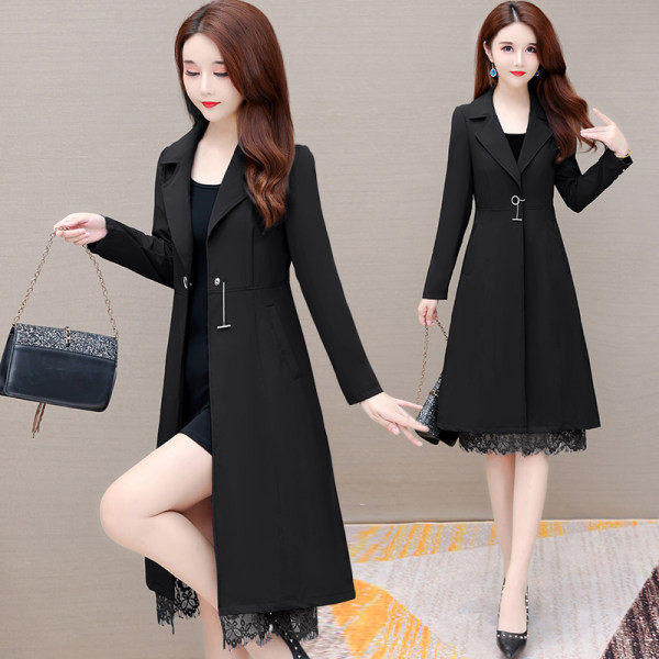 Palton de dama stilat model slim cu dantela