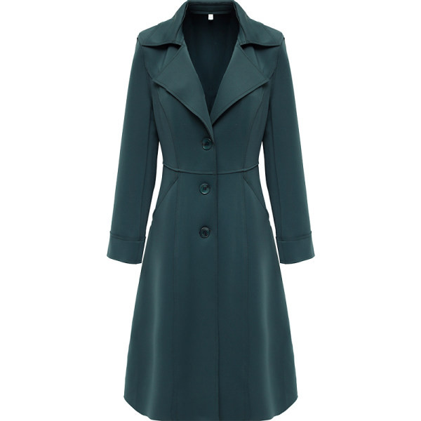 Elegantne naiste õhuke mantel spitsikaelusega