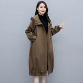 Ženski casual tanki kaput s patentnim zatvaračem i kapuljačom