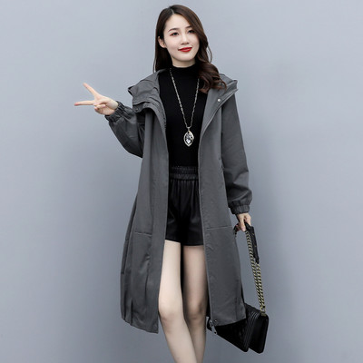 Ženski casual tanki kaput s patentnim zatvaračem i kapuljačom