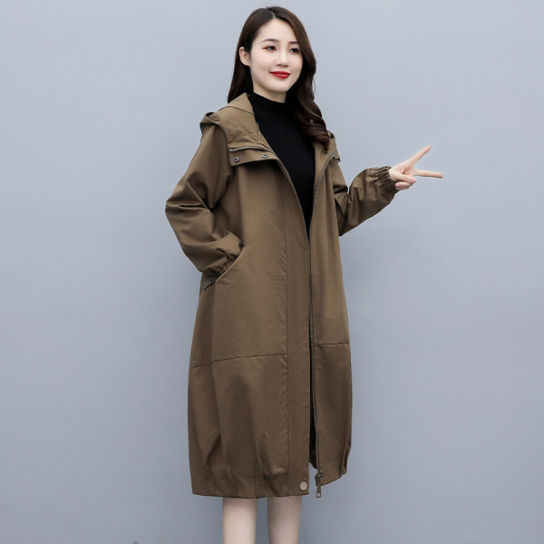 Ženski casual tanki kaput s patentnim zatvaračem i kapuljačom