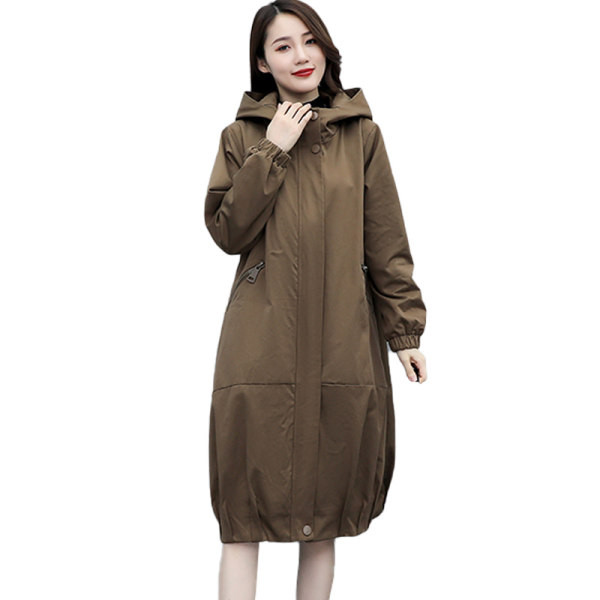 Ženski casual tanki kaput s patentnim zatvaračem i kapuljačom