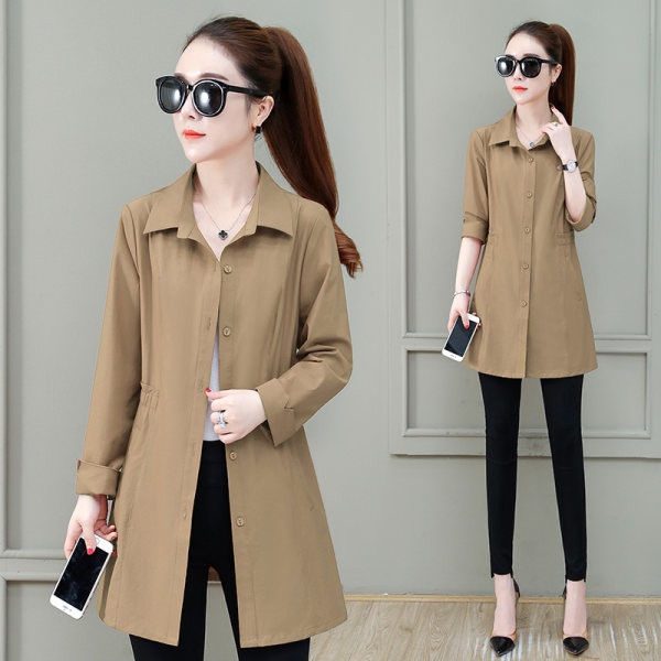 Ženski elegantni kaput u bež i ružičastoj boji