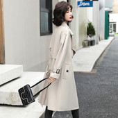 Ženski dugi kaput sa remenom u tri boje