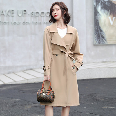 Ženski dugi kaput sa remenom u tri boje