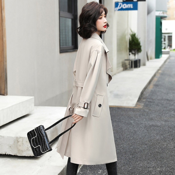 Ženski dugi kaput sa remenom u tri boje