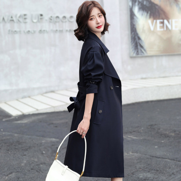 Ženski dugi kaput sa remenom u tri boje