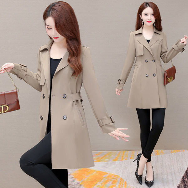 Ženski moderan kratki kaput s gumbima i džepovima