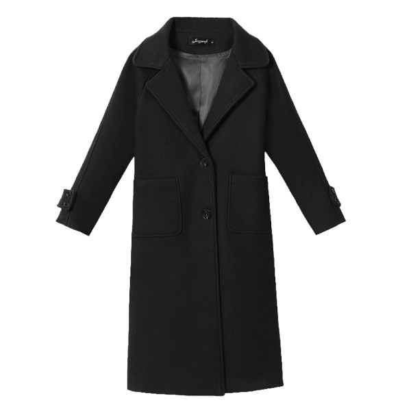 Palton lung de dama elegant cu buzunare model uni